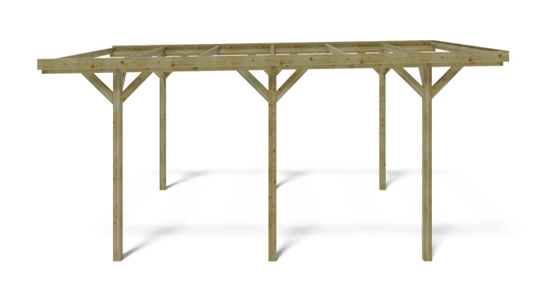 Carport, abri de voiture  3.04x5.12 m - 15.57 m2