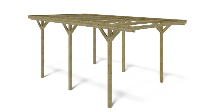 Carport, abri de voiture  3.04x5.12 m - 15.57 m2