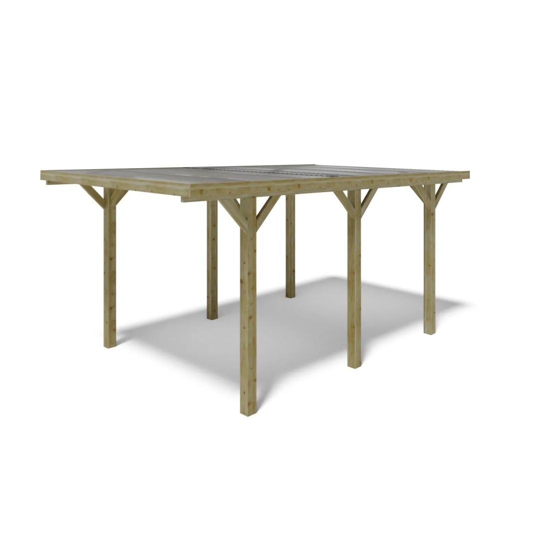 Carport, abri de voiture  3.04x5.12 m - 15.56 m2 - couverture PVC 
