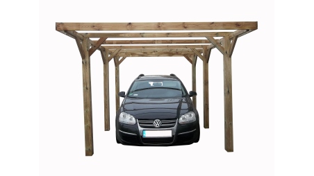 Carport, abri de voiture  3.04x5.12 m - 15.56 m2 - couverture PVC 