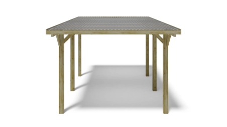 Carport, abri de voiture  3.04x5.12 m - 15.56 m2 - couverture PVC 