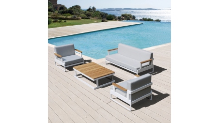 Sofa de jardin trois places 90x200xH.77 cm