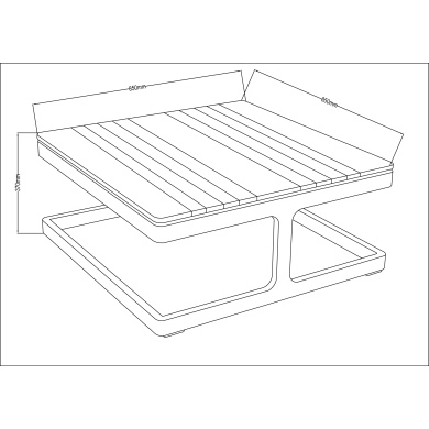 Table de jardin 85x85xH.37 cm 2