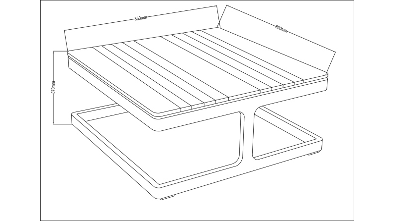 Table de jardin 85x85xH.37 cm