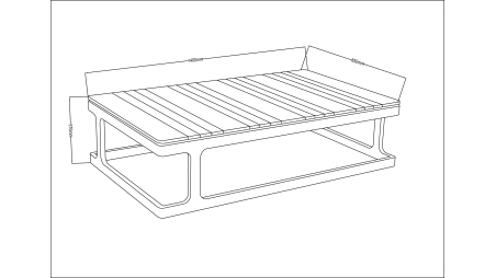 Table de jardin 140x85xH.37 cm