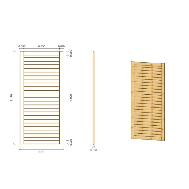 Panneau plein pour pergola 1,01x2,17m 2