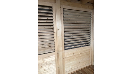 Clôture, panneaux bois persiennés, ensemble - imprégné en vert