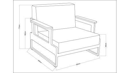 Fauteuil de jardin 90x85xH.77 cm