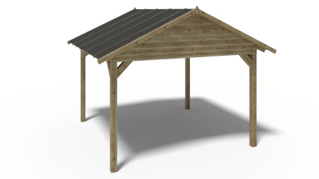 Pergola de jardin 4.04x4.17m - traité