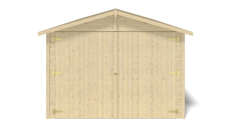 Garage en bois - 18.19m2 - 3.05x5.91m - Ep. 18mm - couleur: naturel