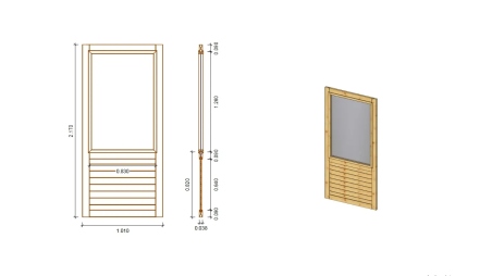 Panneau pour pergola avec fenêtre 1,01x2,17m