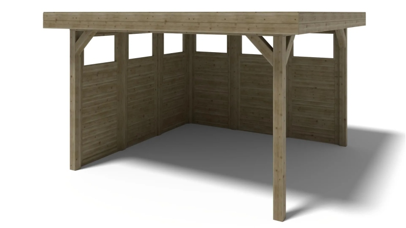 Pergola de jardin 4.04x4.04m avec panneaux - traité
