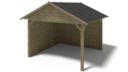 Pergola de jardin 4.04x4.04m avec panneaux - traité