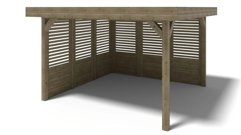 Pergola de jardin 4.04x4.04m avec panneaux - traité