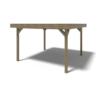 Pergola de jardin 4.04x4.04m avec panneaux - traité 2