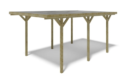Carport, abri de voiture  3.04x5.12 m - 15.57 m2 - couverture PVC 