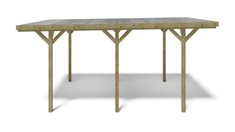 Carport, abri de voiture  3.04x5.12 m - 15.57 m2 - couverture PVC 