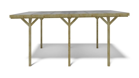 Carport, abri de voiture  3.04x5.12 m - 15.57 m2 - couverture PVC 