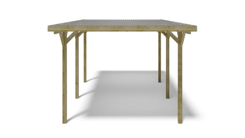 Carport, abri de voiture  3.04x5.12 m - 15.57 m2 - couverture PVC 