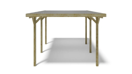 Carport, abri de voiture  3.04x5.12 m - 15.57 m2 - couverture PVC 