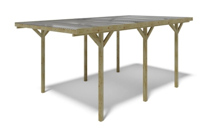 Carport, abri de voiture  3.04x5.12 m - 15.57 m2 - couverture PVC 