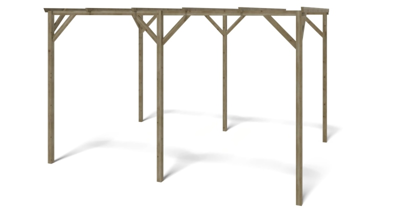 Carport, abri de voiture  3x4 m - 12 m2