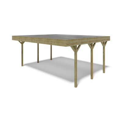 Carport, abri de voiture  6.06x5.03 m - 30 m2 - couverture PVC  2
