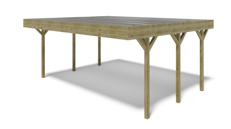 Carport, abri de voiture  6.06x5.03 m - 30 m2 - couverture PVC 