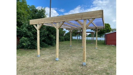 Carport, abri de voiture  6.06x5.03 m - 30 m2 - couverture PVC 