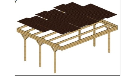 Carport, abri de voiture  6.06x5.03 m - 30 m2 - couverture PVC 