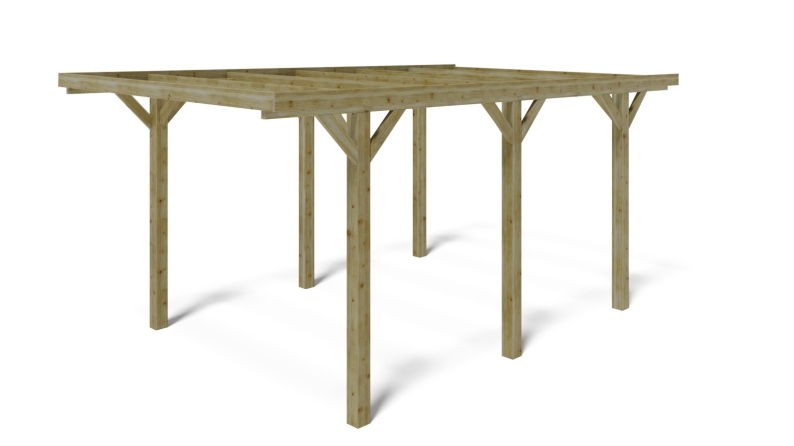 Carport, abri de voiture  3.04x5.12 m - 15.56 m2