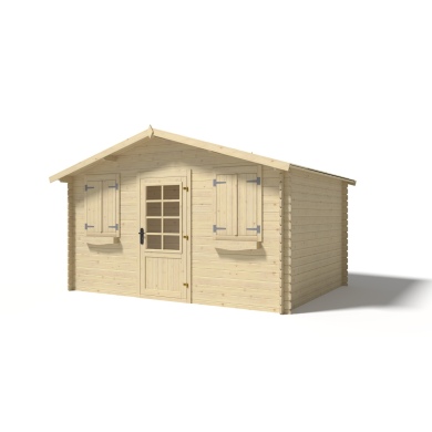 Abri de jardin en bois - 12m2 - 4x3m - Ep. 28mm - Couleur: naturel 2