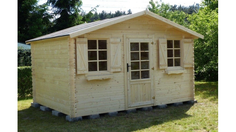 Abri de jardin en bois - 12m2 - 4x3m - Ep. 28mm - Couleur: naturel