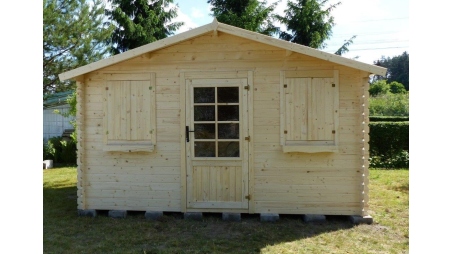Abri de jardin en bois - 12m2 - 4x3m - Ep. 28mm - Couleur: naturel