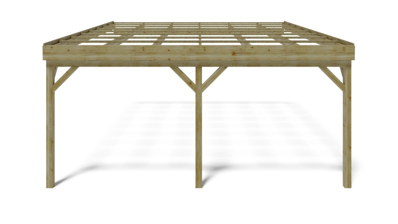 Carport, abri de voiture  5.8x5.06 m - 29 m2 - adossé 