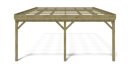 Carport, abri de voiture  5.8x5.06 m - 29 m2 - adossé 