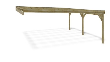 Carport, abri de voiture  5.8x5.06 m - 29 m2 - adossé 