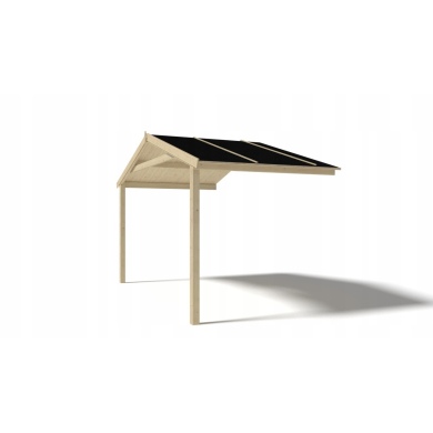 Avant-toit en bois 4x3m pour le chalet de jardin 4m, couleur naturel