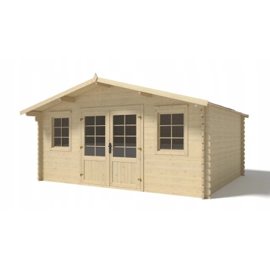 Abri de jardin en bois - 19.2m2 - 4.8x4m - Ep. 40mm - Couleur: naturel 2