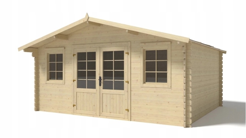 Abri de jardin en bois - 19.2m2 - 4.8x4m - Ep. 40mm - Couleur: naturel