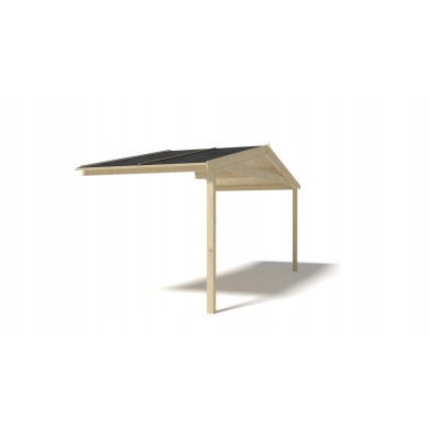 Avant-toit en bois 5x2m pour le chalet de jardin 5m, couleur naturel 2