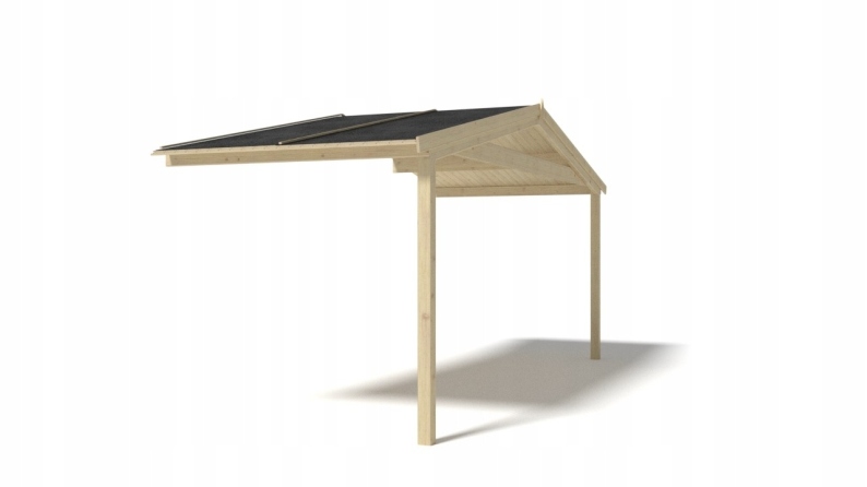 Avant-toit en bois 5x2m pour le chalet de jardin 5m, couleur naturel