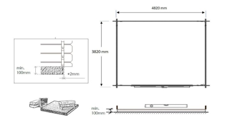 Abri de jardin en bois - 20m2 - 5x4m - Ep. 28mm - Couleur: naturel