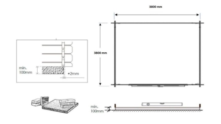 Abri de jardin en bois - 16m2 - 4x4m - Ep. 40mm - Couleur: naturel