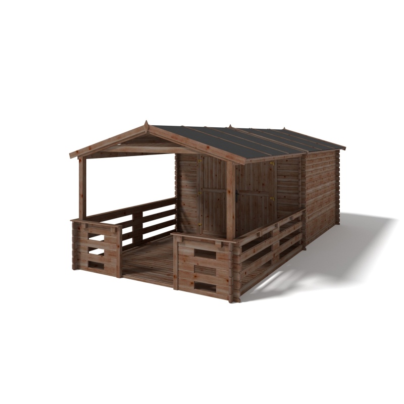Avant-toit en bois 3x3m pour le chalet de jardin 3m, traité, 