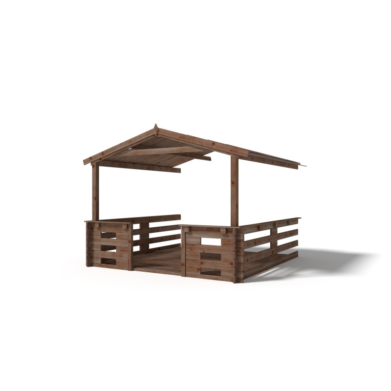 Avant-toit en bois 3x3m pour le chalet de jardin 3m, traité, 