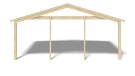 Avant-toit en bois 6x3m pour le chalet de jardin 6m, couleur naturel