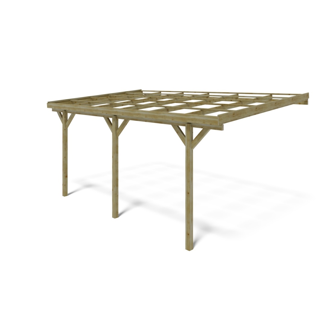 Carport, abri de voiture  3x5.24 m - 15 m2 - adossé 