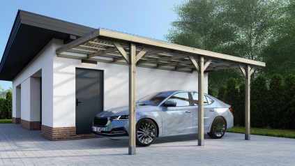 Carport, abri de voiture  3x5.24 m - 15 m2 - couverture PVC 