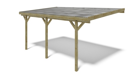 Carport, abri de voiture  3x5.24 m - 15 m2 - couverture PVC 